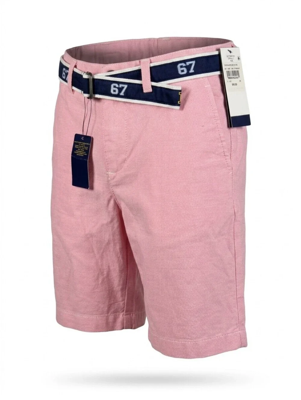 NWT Polo Ralph Lauren Boys Stretch Oxford Belted Shorts Size 5 Pink Navy Belt 67
